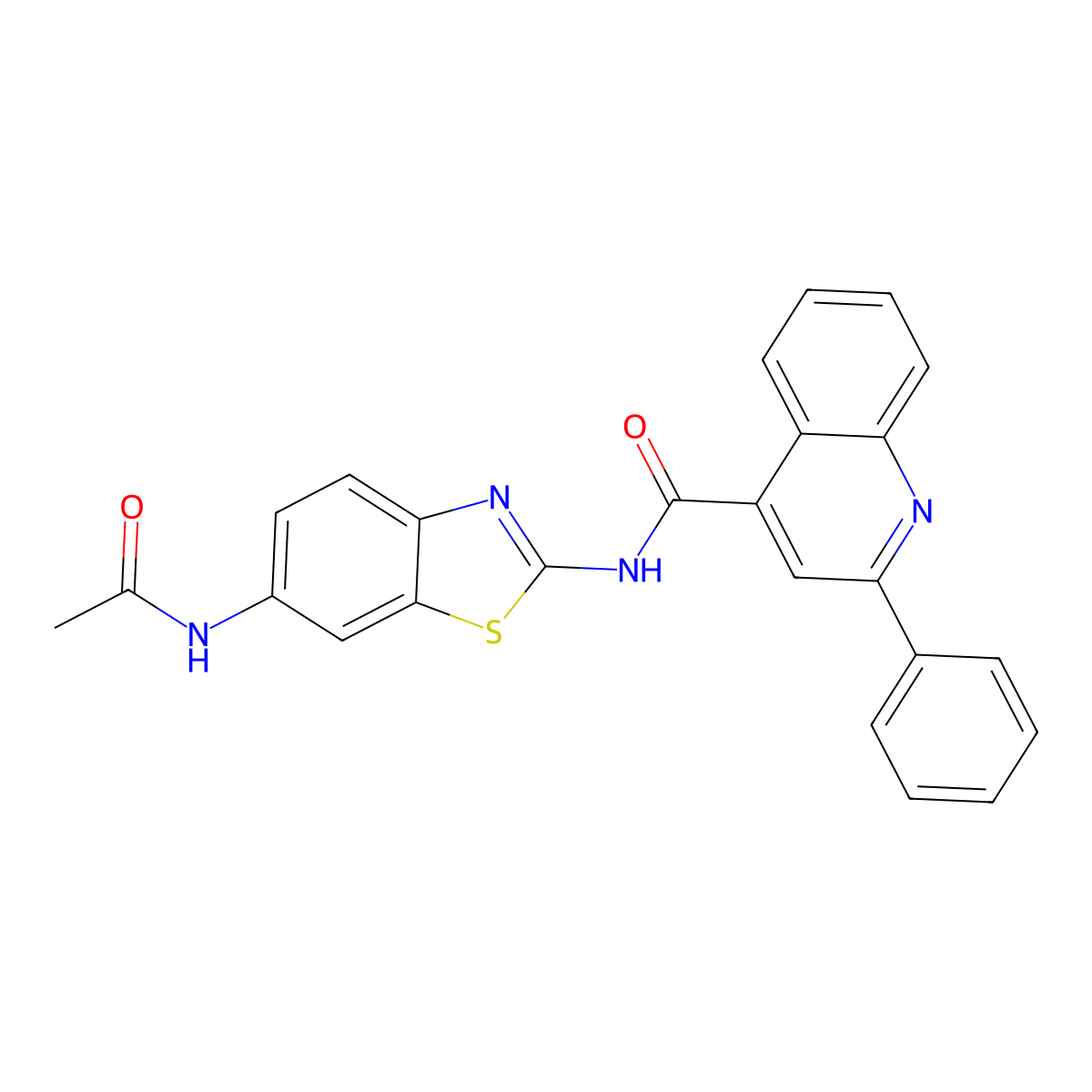 N-(6-acetamido-1,3-benzothiazol-2-yl)-2-phenylquinoline-4-carboxamide molecular structure, CAS 392249-75-1