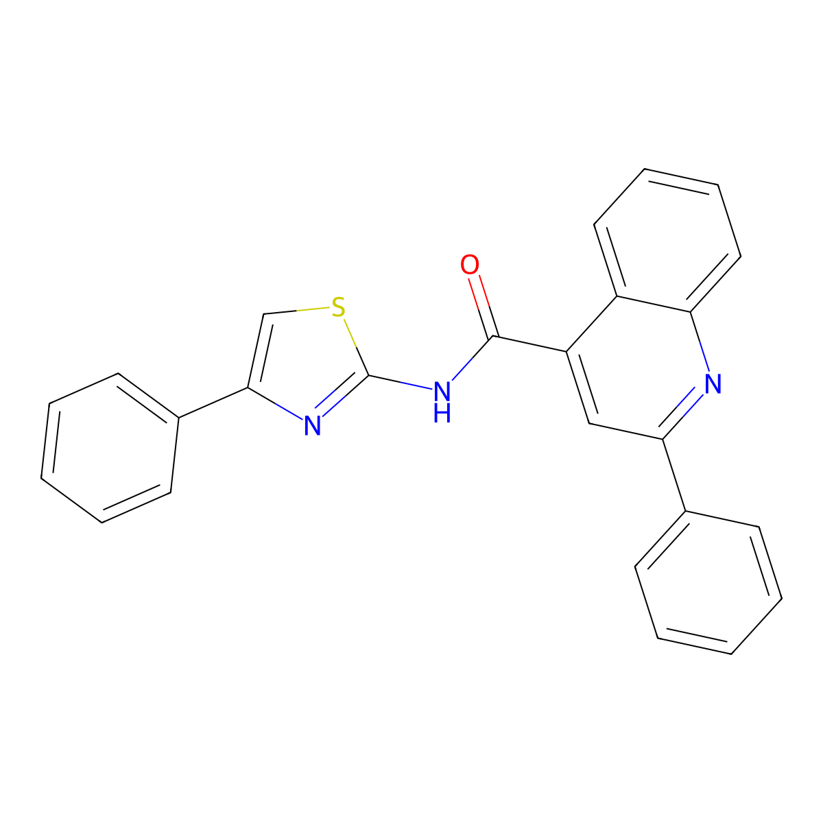 2-phenyl-N-(4-phenyl-1,3-thiazol-2-yl)quinoline-4-carboxamide molecular structure, CAS 392251-14-8