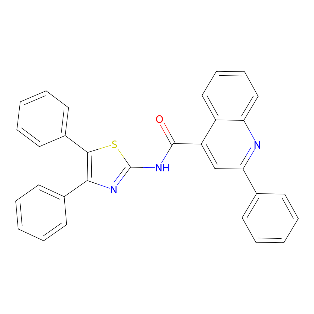 N-(4,5-diphenyl-1,3-thiazol-2-yl)-2-phenylquinoline-4-carboxamide molecular structure, CAS 392251-17-1