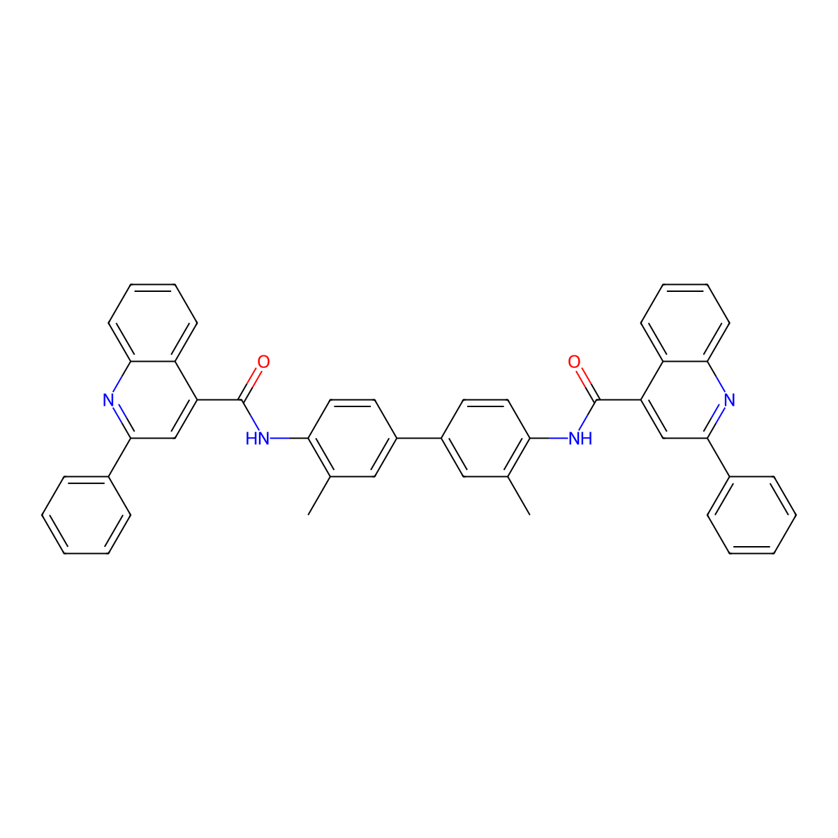 N-[2-methyl-4-[3-methyl-4-[(2-phenylquinoline-4-carbonyl)amino]phenyl]phenyl]-2-phenylquinoline-4-carboxamide molecular structure, CAS 392251-25-1