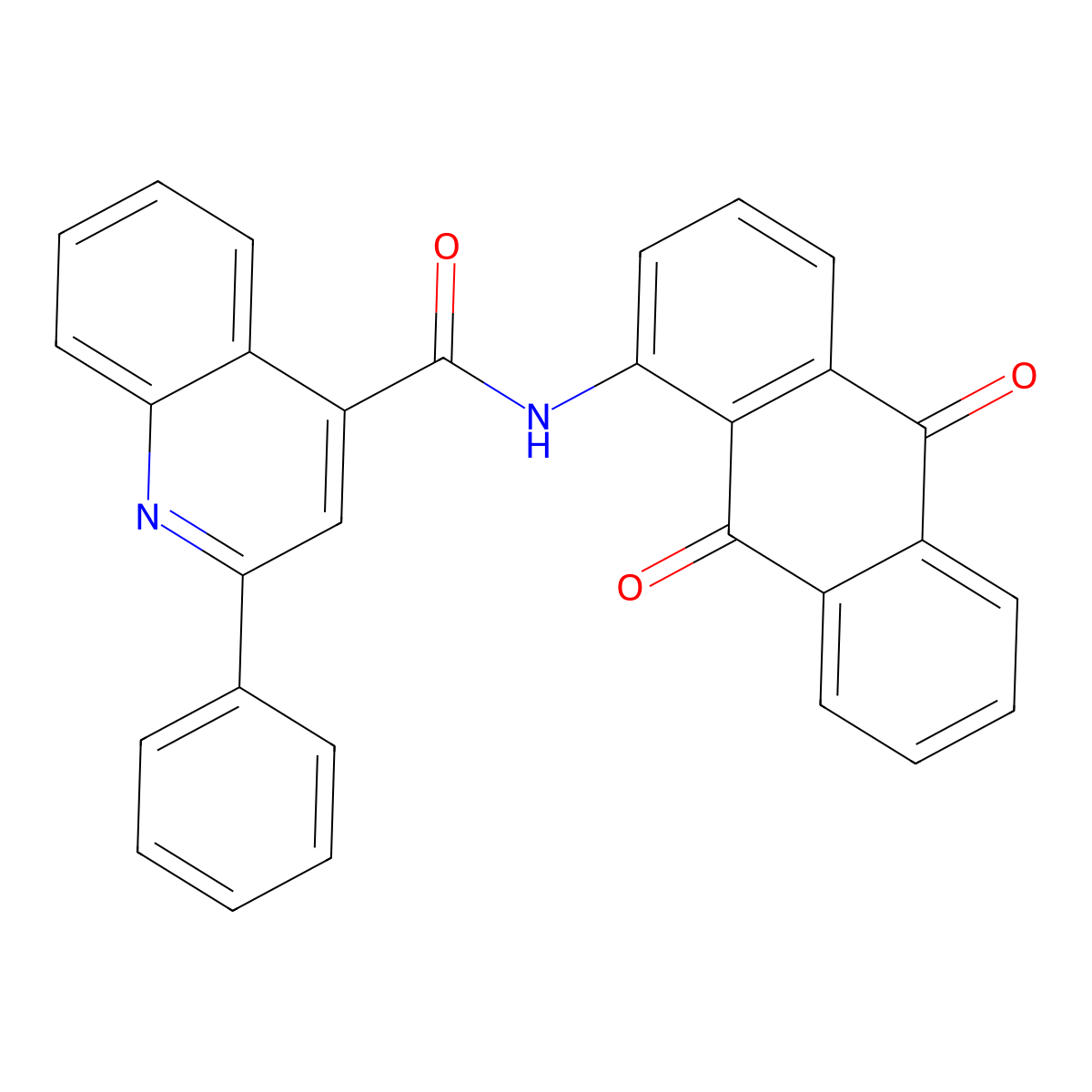 N-(9,10-dioxo-9,10-dihydroanthracen-1-yl)-2-phenylquinoline-4-carboxamide molecular structure, CAS 392251-26-2