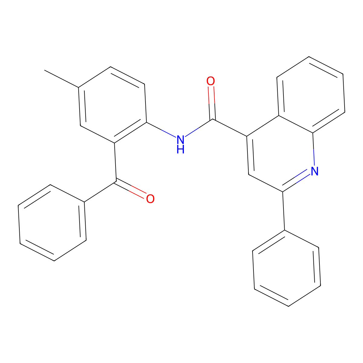 N-(2-benzoyl-4-methylphenyl)-2-phenylquinoline-4-carboxamide molecular structure, CAS 392251-27-3