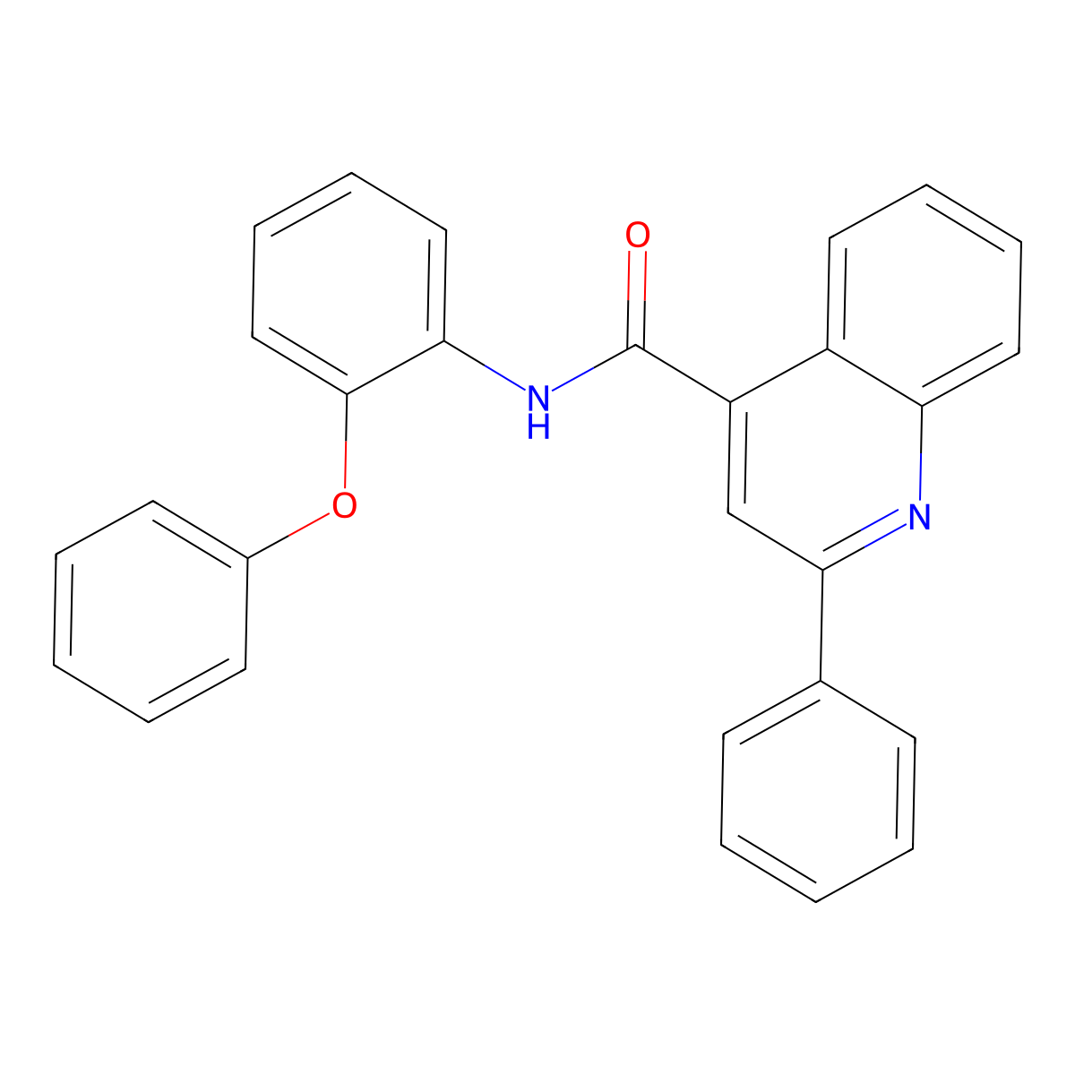 N-(2-phenoxyphenyl)-2-phenylquinoline-4-carboxamide molecular structure, CAS 392251-28-4