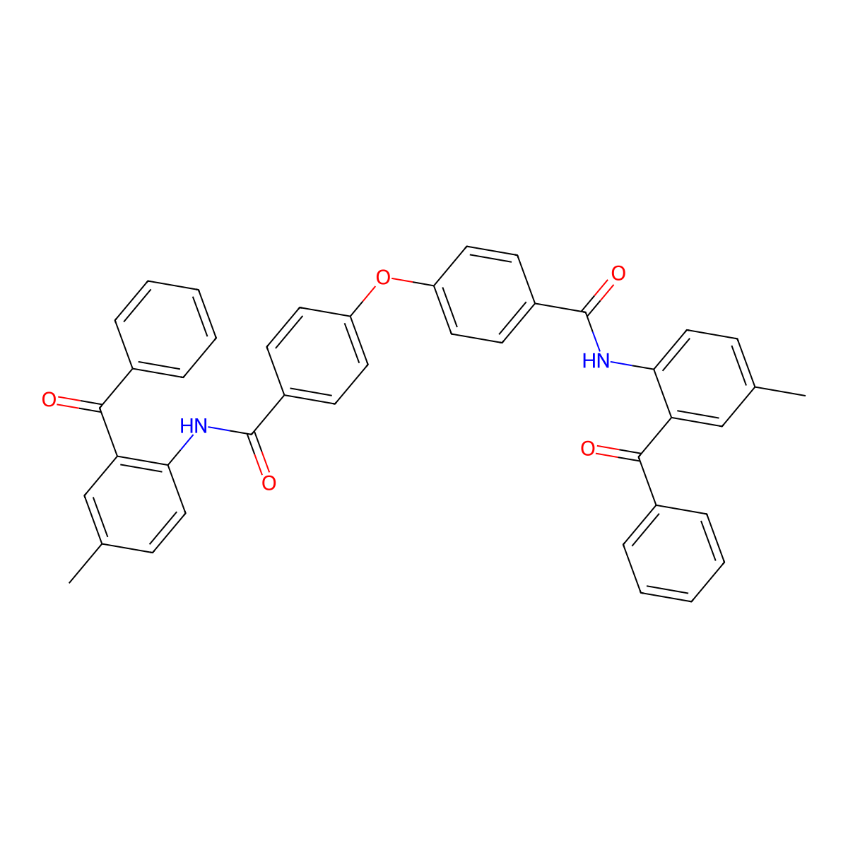 N-(2-benzoyl-4-methylphenyl)-4-[4-[(2-benzoyl-4-methylphenyl)carbamoyl]phenoxy]benzamide molecular structure, CAS 392251-32-0