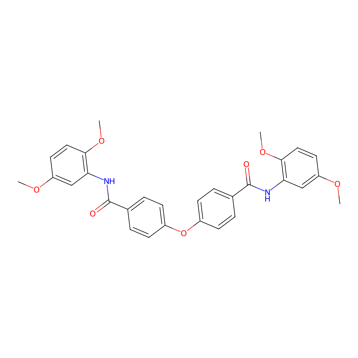 N-(2,5-Dimethoxyphenyl)-4-{4-[(2,5-dimethoxyphenyl)carbamoyl]phenoxy}benzamide molecular structure, CAS 392251-33-1
