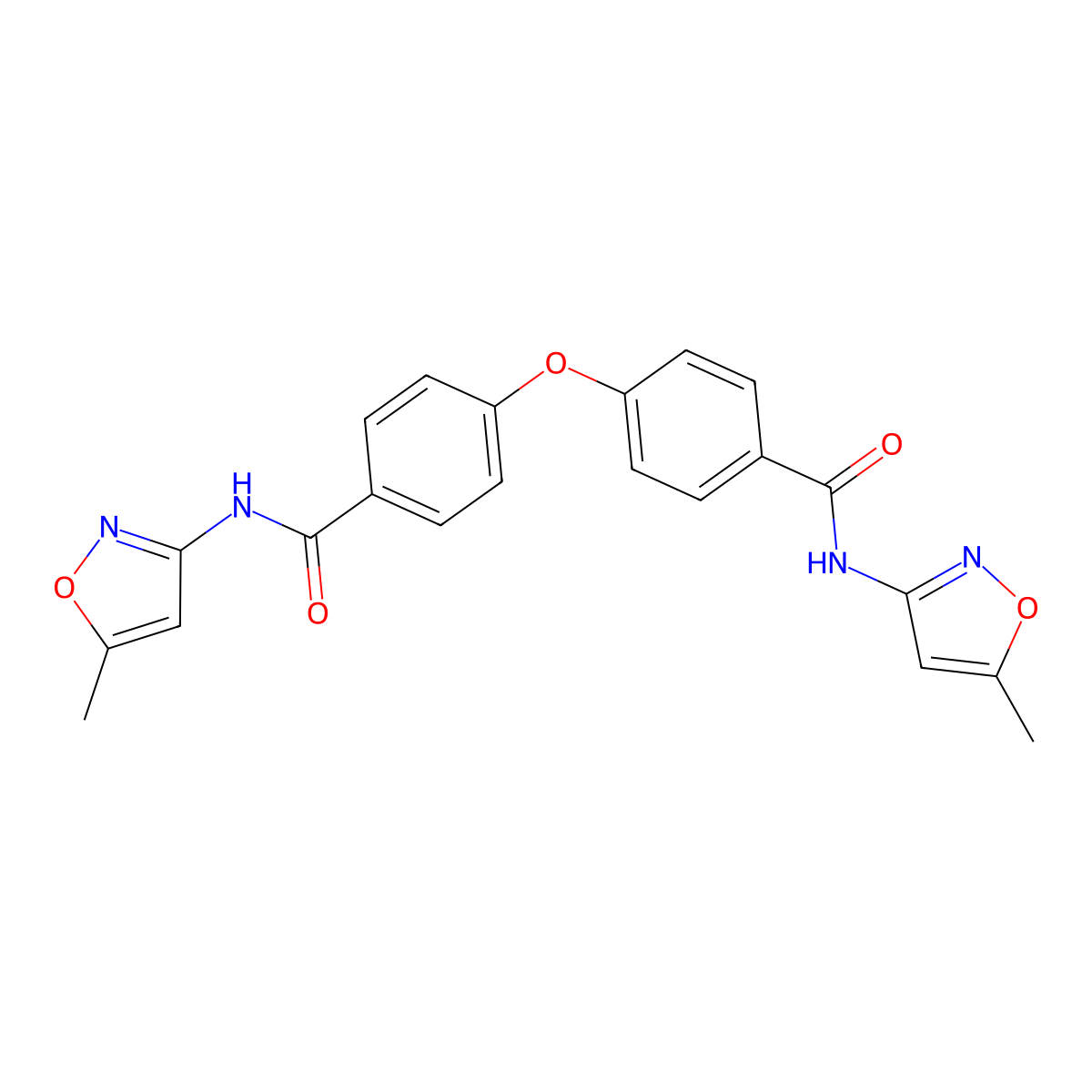 N-(5-methyl-1,2-oxazol-3-yl)-4-[4-[(5-methyl-1,2-oxazol-3-yl)carbamoyl]phenoxy]benzamide molecular structure, CAS 392251-34-2