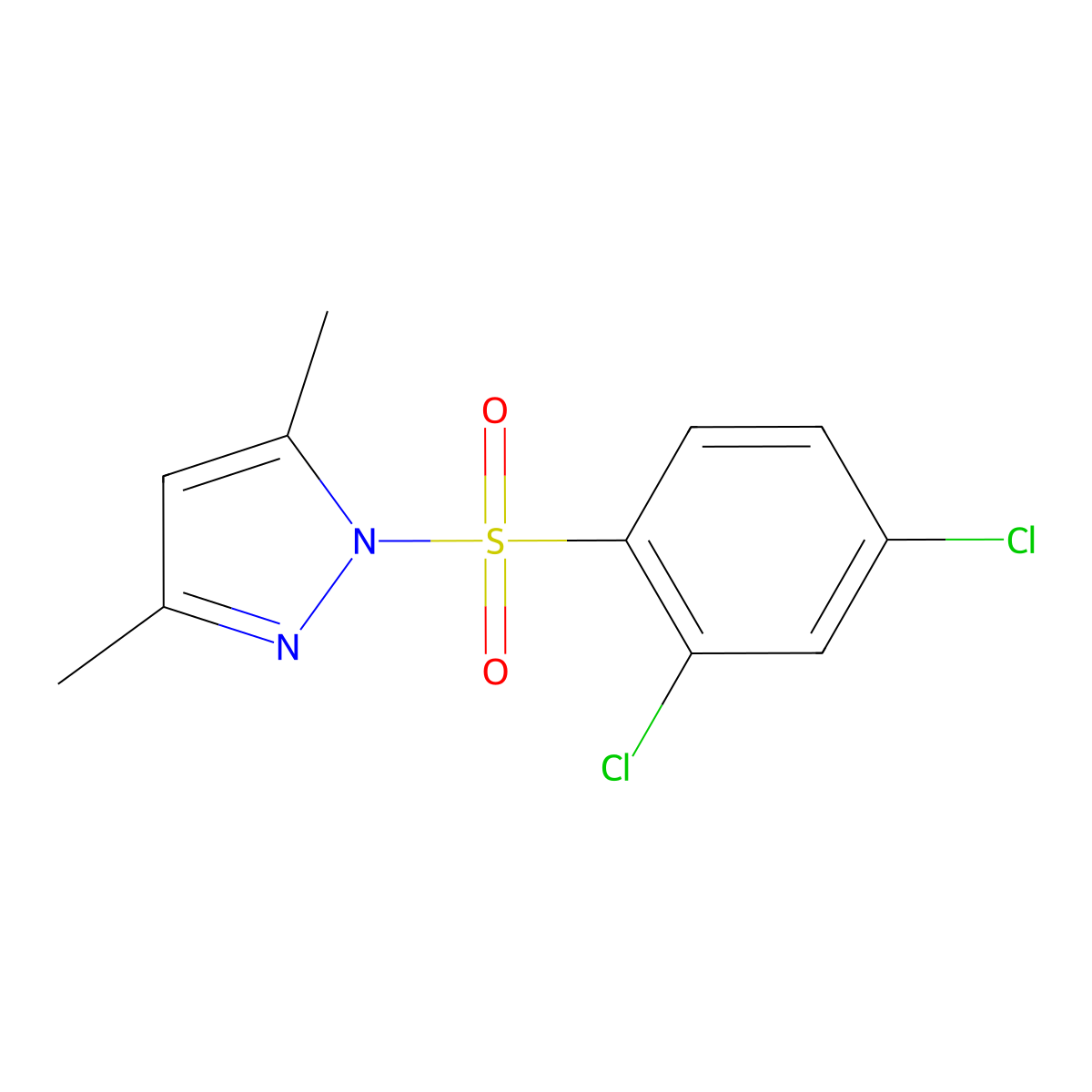 1-[(3,5-Dimethylpyrazolyl)sulfonyl]-2,4-dichlorobenzene molecular structure, CAS 392251-40-0
