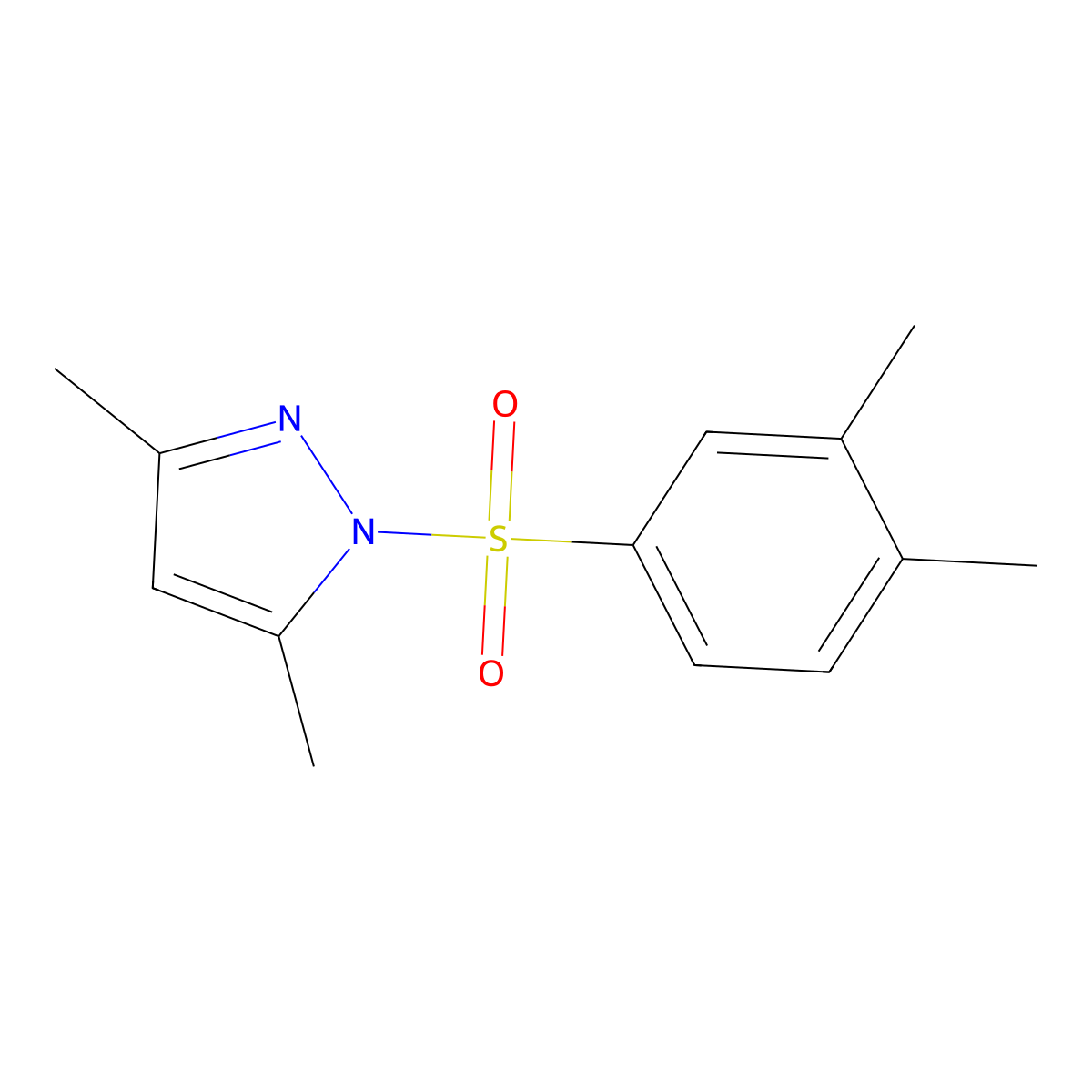 1-(3,4-Dimethyl-benzenesulfonyl)-3,5-dimethyl-1H-pyrazole molecular structure, CAS 392251-41-1