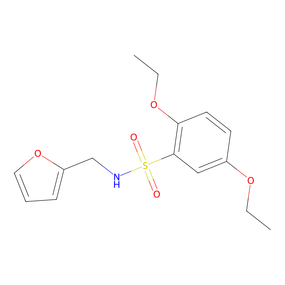 2,5-diethoxy-N-(furan-2-ylmethyl)benzenesulfonamide molecular structure, CAS 392251-42-2