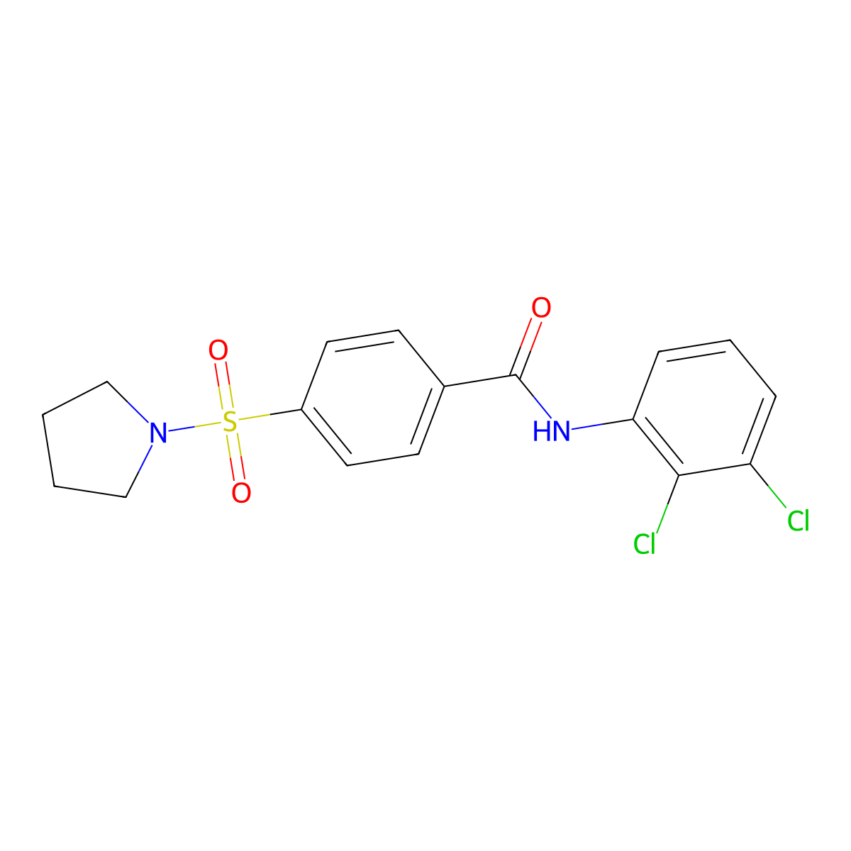 N-(2,3-dichlorophenyl)-4-(pyrrolidine-1-sulfonyl)benzamide molecular structure, CAS 392251-68-2