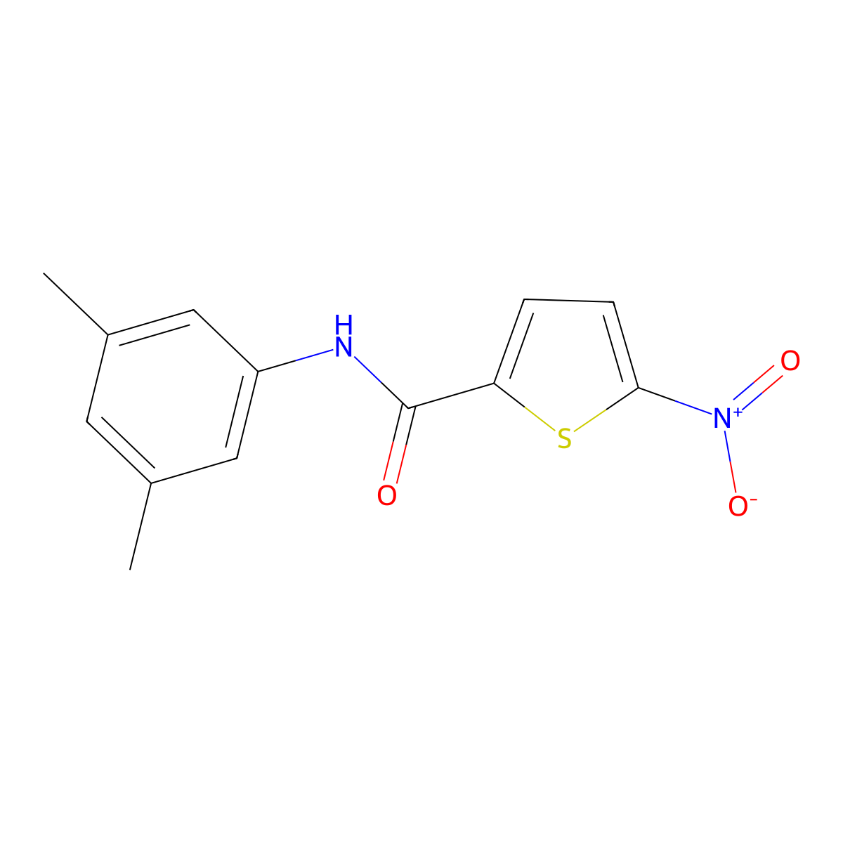 N-(3,5-dimethylphenyl)-5-nitrothiophene-2-carboxamide molecular structure, CAS 392251-72-8