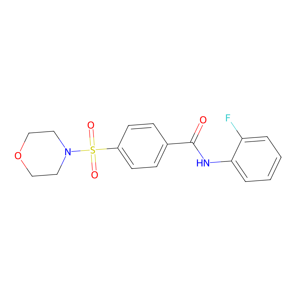 N-(2-fluorophenyl)-4-(morpholinosulfonyl)benzamide molecular structure, CAS 392251-74-0