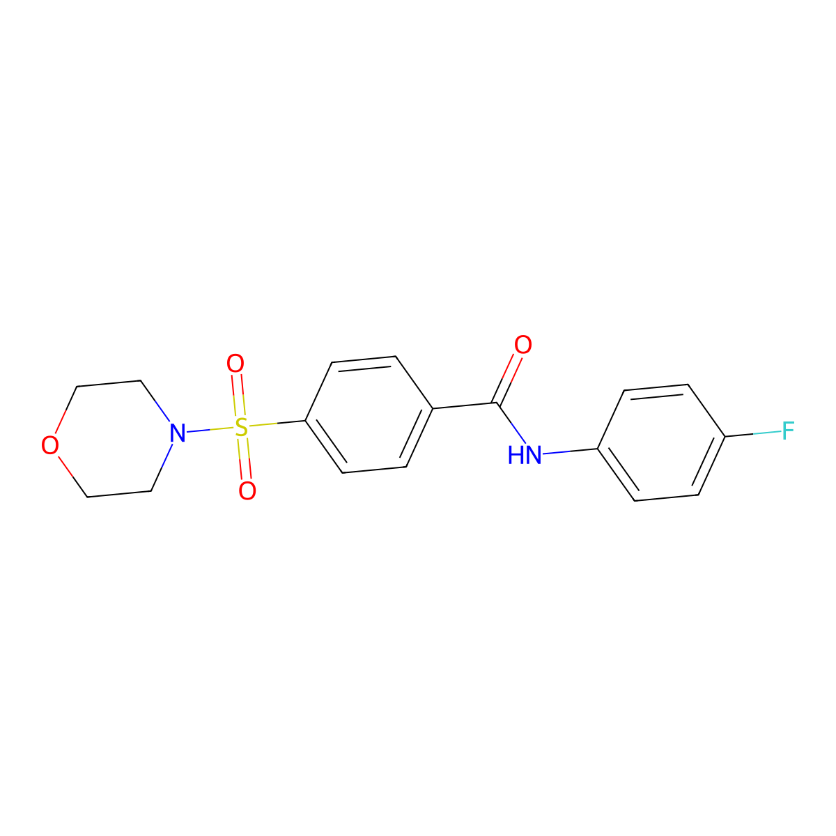 N-(4-Fluorophenyl)-4-(morpholine-4-sulfonyl)benzamide molecular structure, CAS 392251-77-3