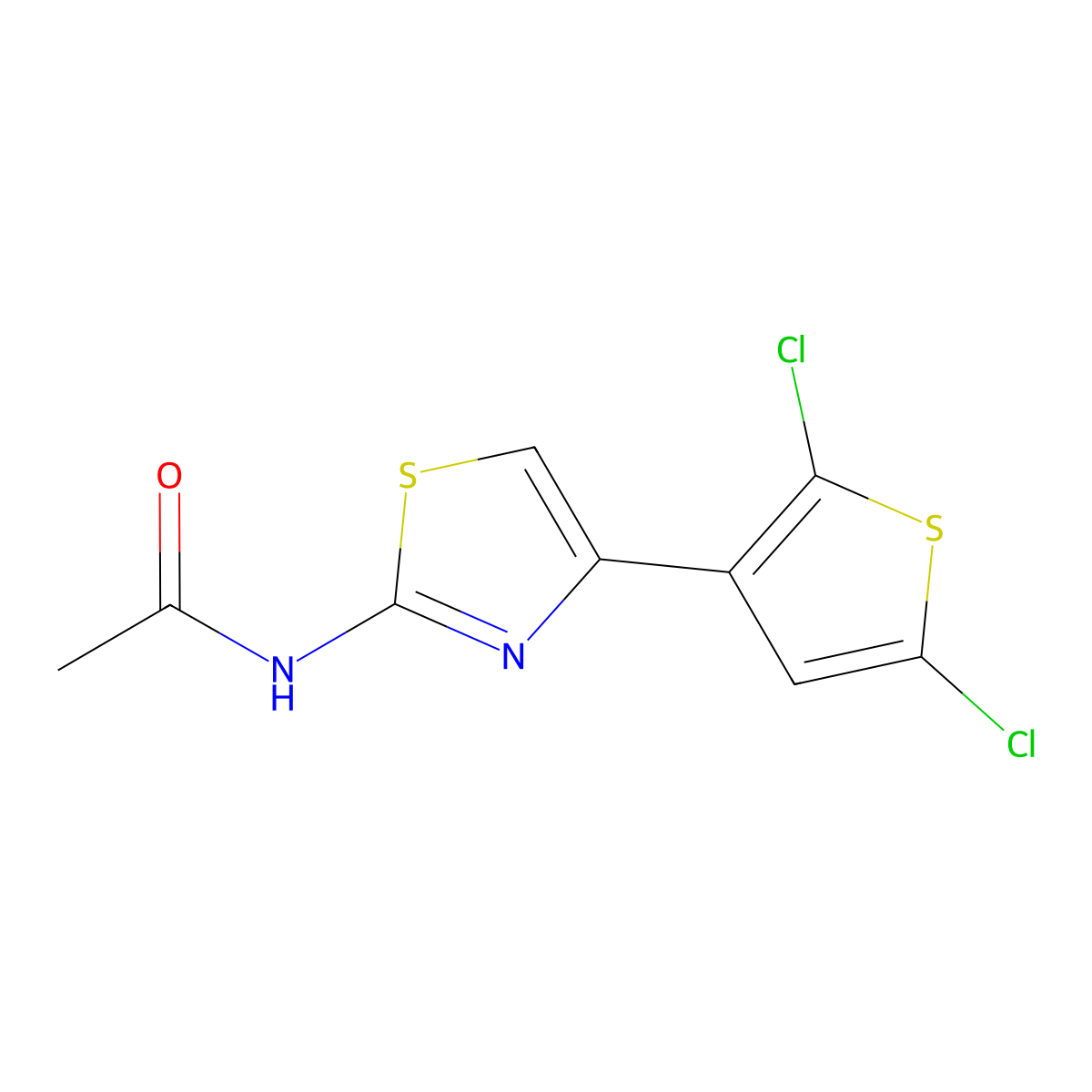 N-[4-(2,5-dichlorothiophen-3-yl)-1,3-thiazol-2-yl]acetamide molecular structure, CAS 392252-17-4