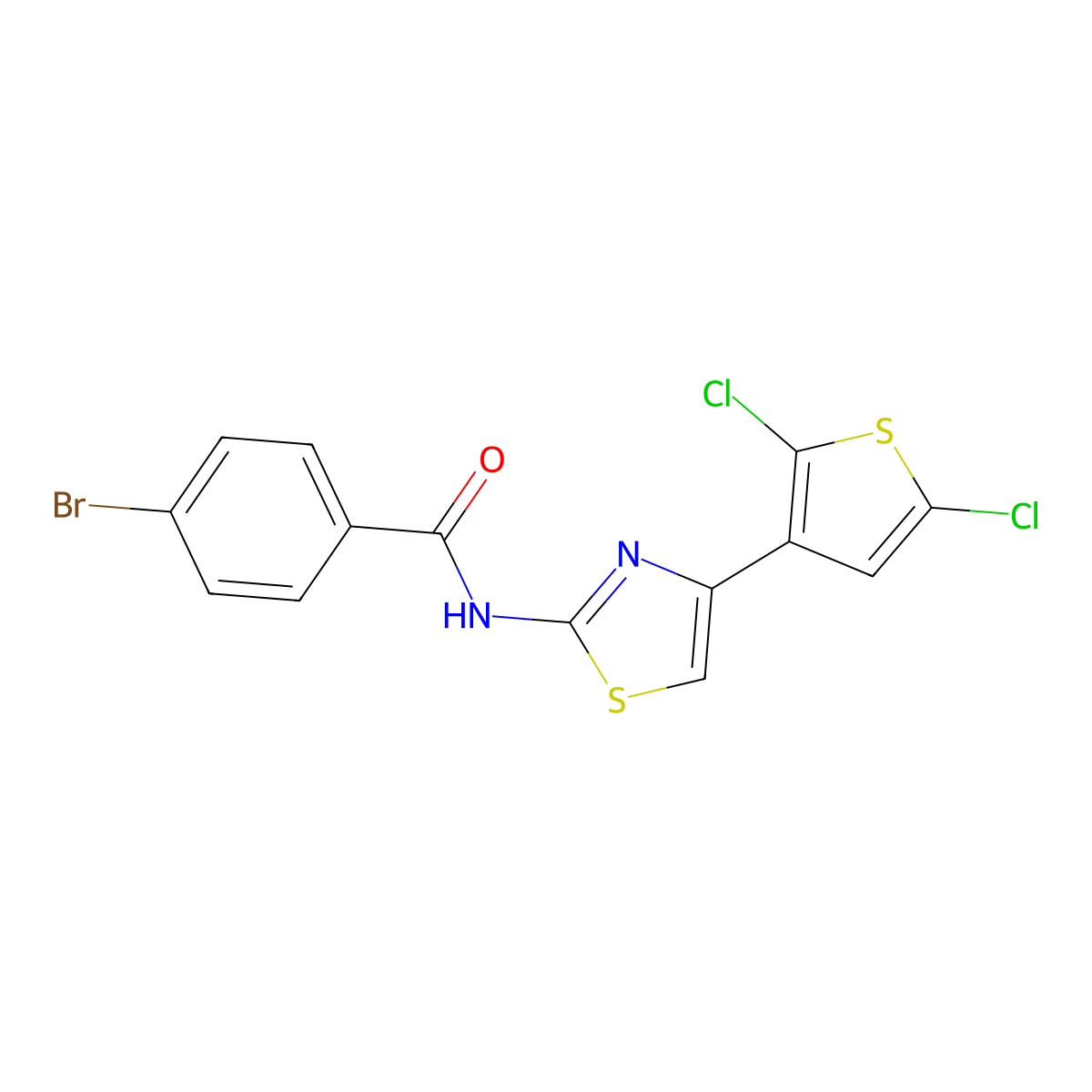 4-bromo-N-[4-(2,5-dichlorothiophen-3-yl)-1,3-thiazol-2-yl]benzamide molecular structure, CAS 392252-21-0