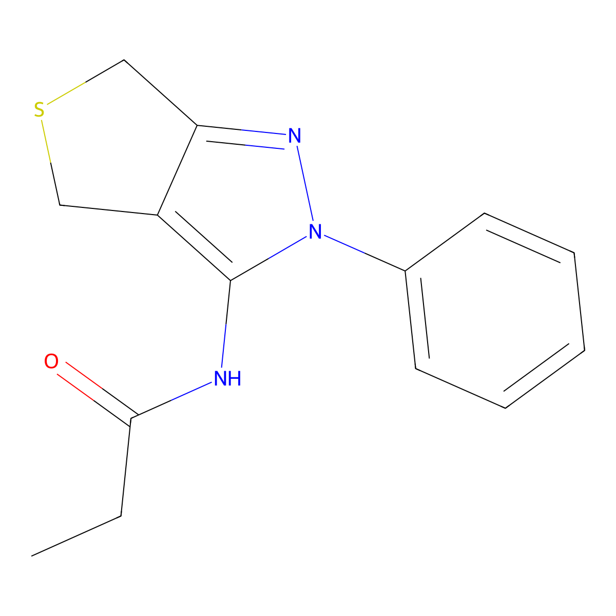 N-(2-phenyl-4,6-dihydrothieno[3,4-c]pyrazol-3-yl)propanamide molecular structure, CAS 392252-84-5