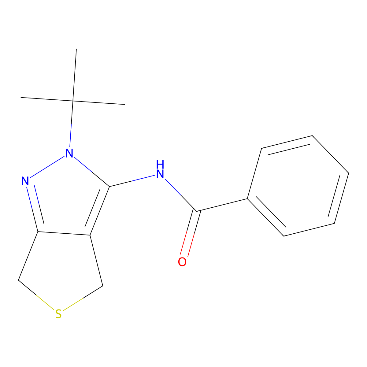 N-(2-tert-butyl-4,6-dihydrothieno[3,4-c]pyrazol-3-yl)benzamide molecular structure, CAS 392252-90-3