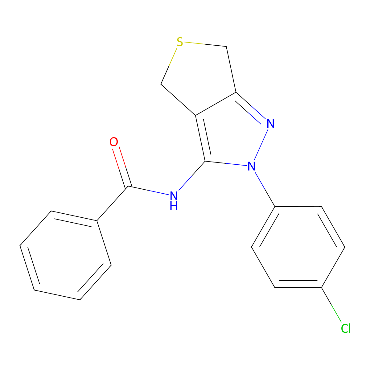 N-[2-(4-chlorophenyl)-4,6-dihydrothieno[3,4-c]pyrazol-3-yl]benzamide molecular structure, CAS 392252-91-4