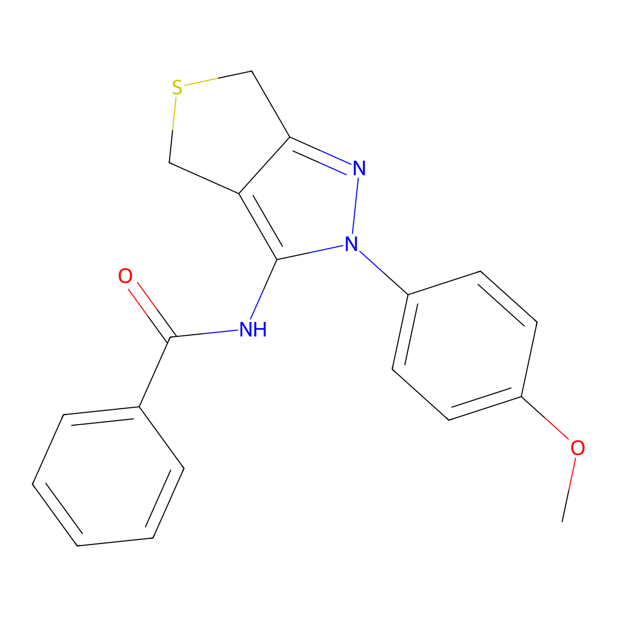 N-[2-(4-methoxyphenyl)-4,6-dihydrothieno[3,4-c]pyrazol-3-yl]benzamide molecular structure, CAS 392253-15-5