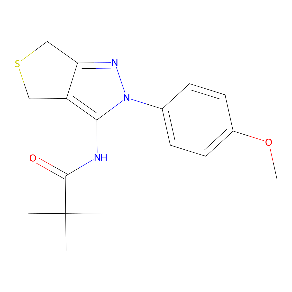 N-(2-(4-methoxyphenyl)-4,6-dihydro-2H-thieno[3,4-c]pyrazol-3-yl)pivalamide molecular structure, CAS 392253-26-8