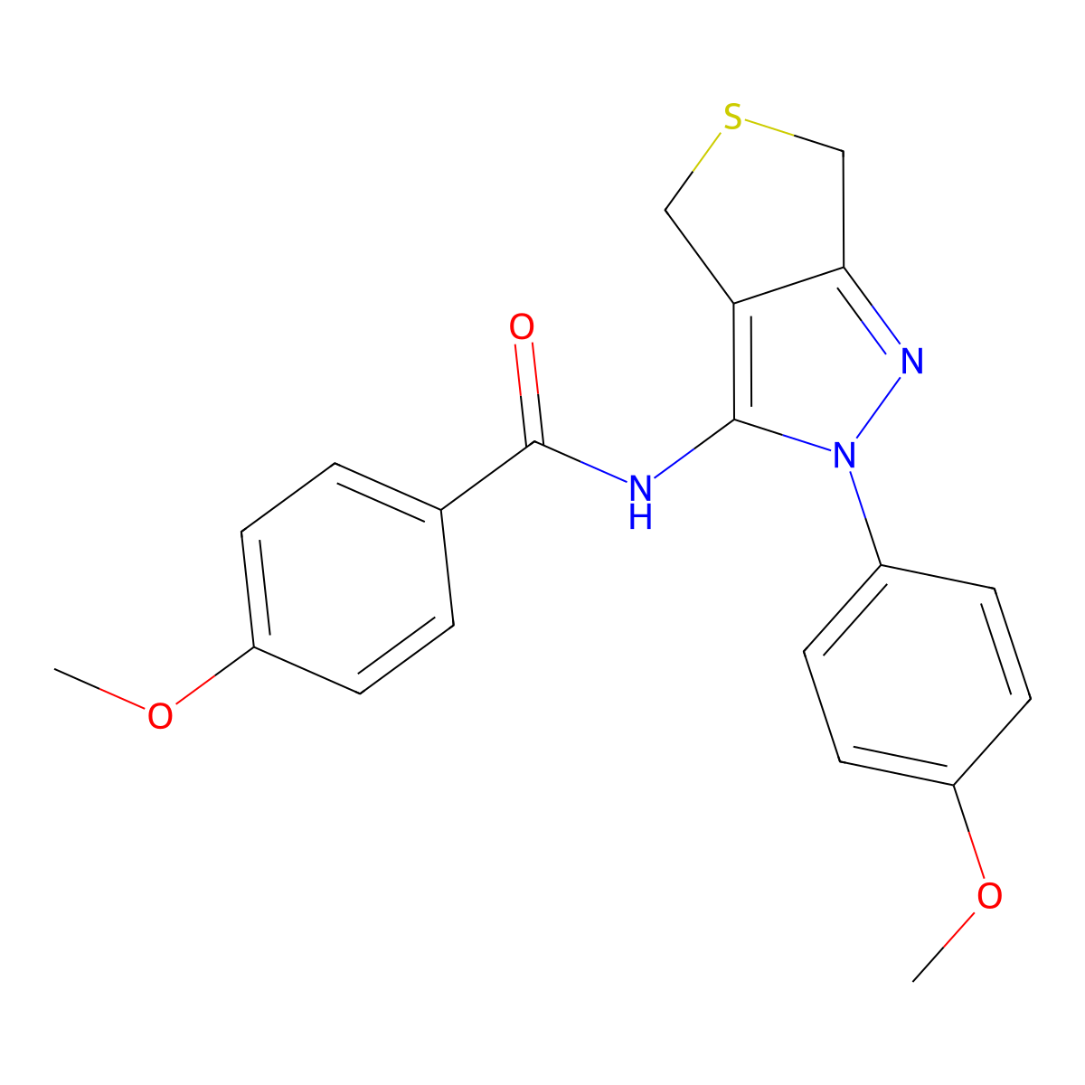 4-methoxy-N-(2-(4-methoxyphenyl)-4,6-dihydro-2H-thieno[3,4-c]pyrazol-3-yl)benzamide molecular structure, CAS 392253-32-6