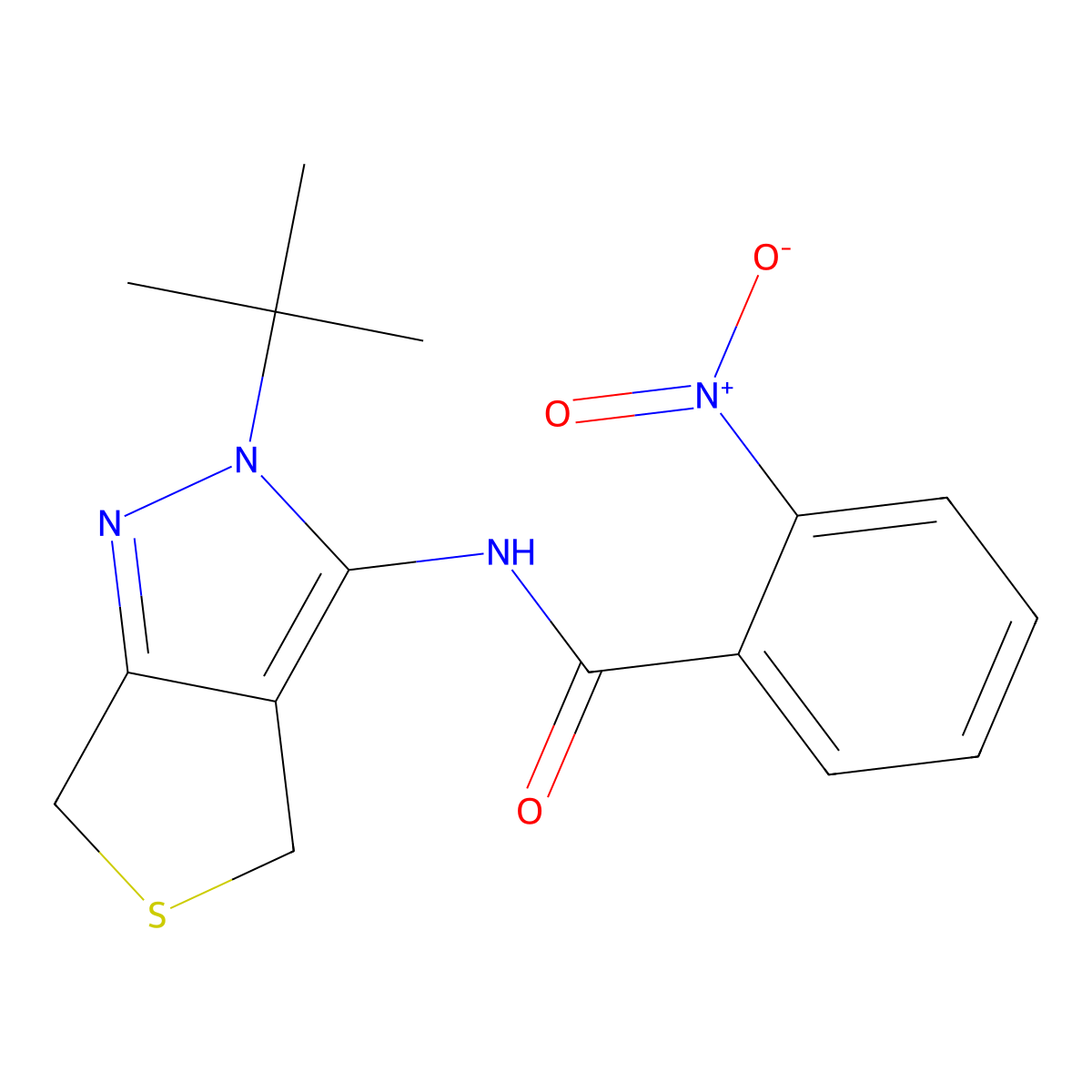 N-(2-(tert-butyl)-4,6-dihydro-2H-thieno[3,4-c]pyrazol-3-yl)-2-nitrobenzamide molecular structure, CAS 392253-56-4