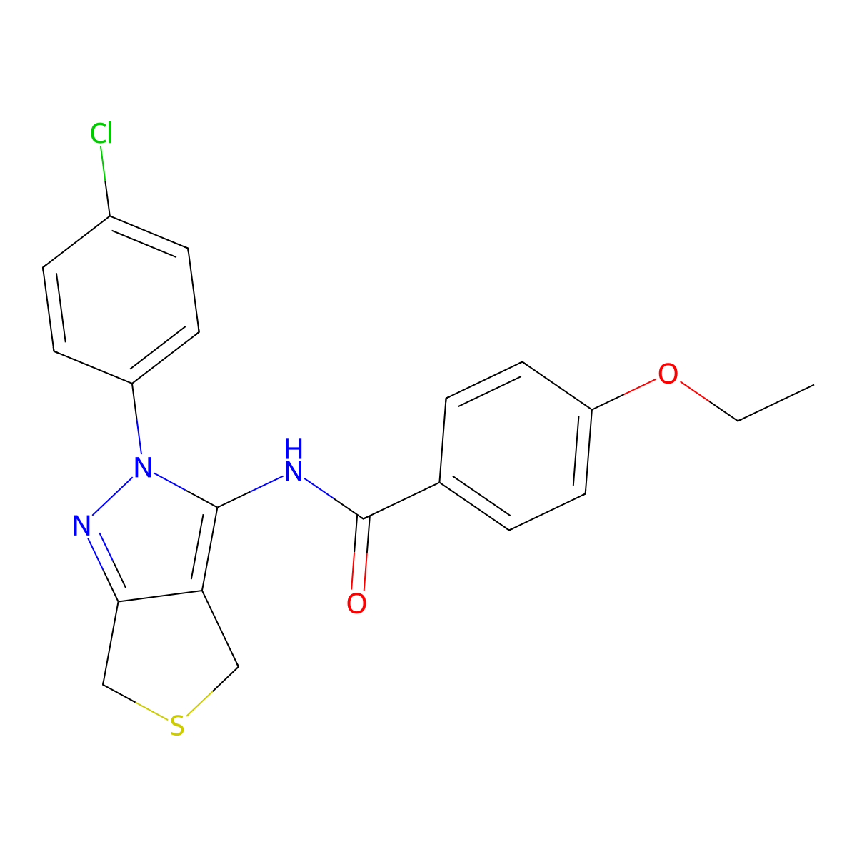 N-(2-(4-chlorophenyl)-4,6-dihydro-2H-thieno[3,4-c]pyrazol-3-yl)-4-ethoxybenzamide molecular structure, CAS 392254-16-9