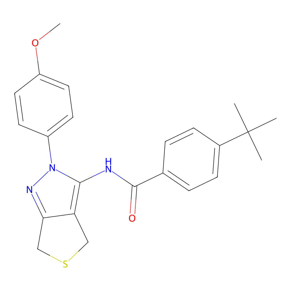 4-tert-butyl-N-[2-(4-methoxyphenyl)-4,6-dihydrothieno[3,4-c]pyrazol-3-yl]benzamide molecular structure, CAS 392254-30-7