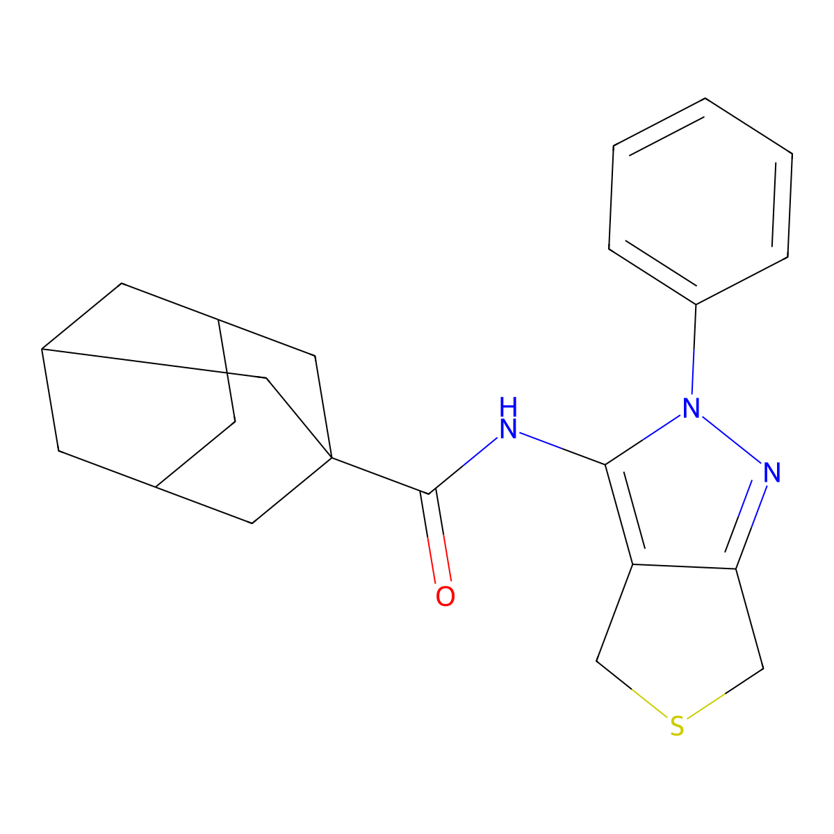 N-(2-phenyl-4,6-dihydrothieno[3,4-c]pyrazol-3-yl)adamantane-1-carboxamide molecular structure, CAS 392254-35-2