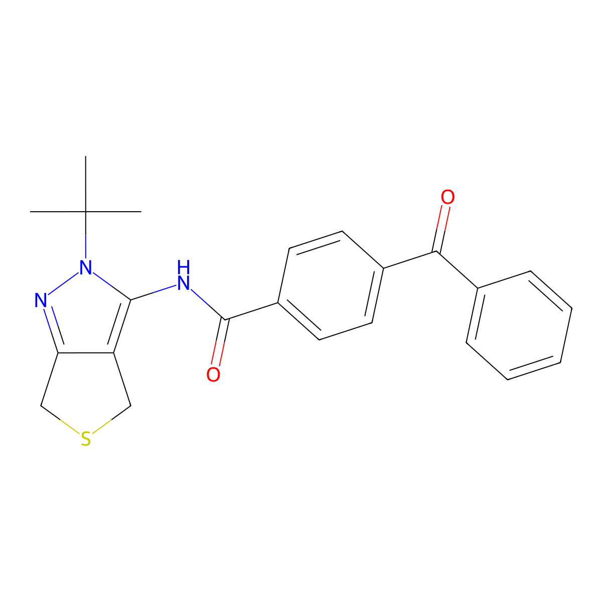 4-benzoyl-N-(2-(tert-butyl)-4,6-dihydro-2H-thieno[3,4-c]pyrazol-3-yl)benzamide molecular structure, CAS 392254-45-4