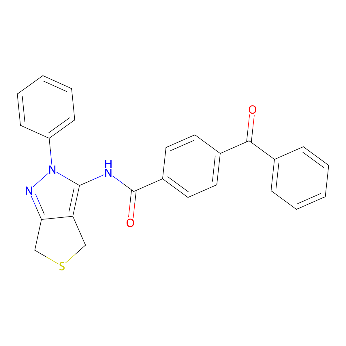4-benzoyl-N-(2-phenyl-4,6-dihydrothieno[3,4-c]pyrazol-3-yl)benzamide molecular structure, CAS 392254-47-6