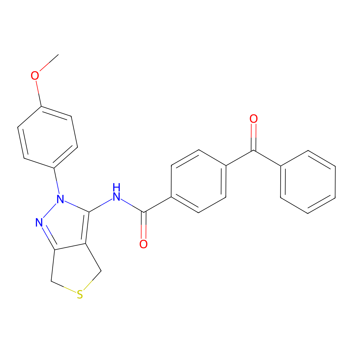 4-benzoyl-N-[2-(4-methoxyphenyl)-4,6-dihydrothieno[3,4-c]pyrazol-3-yl]benzamide molecular structure, CAS 392254-51-2