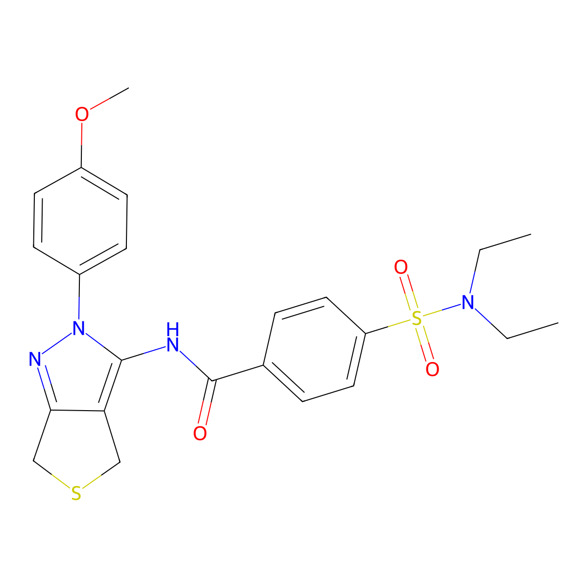 4-(N,N-diethylsulfamoyl)-N-(2-(4-methoxyphenyl)-4,6-dihydro-2H-thieno[3,4-c]pyrazol-3-yl)benzamide molecular structure, CAS 392254-61-4