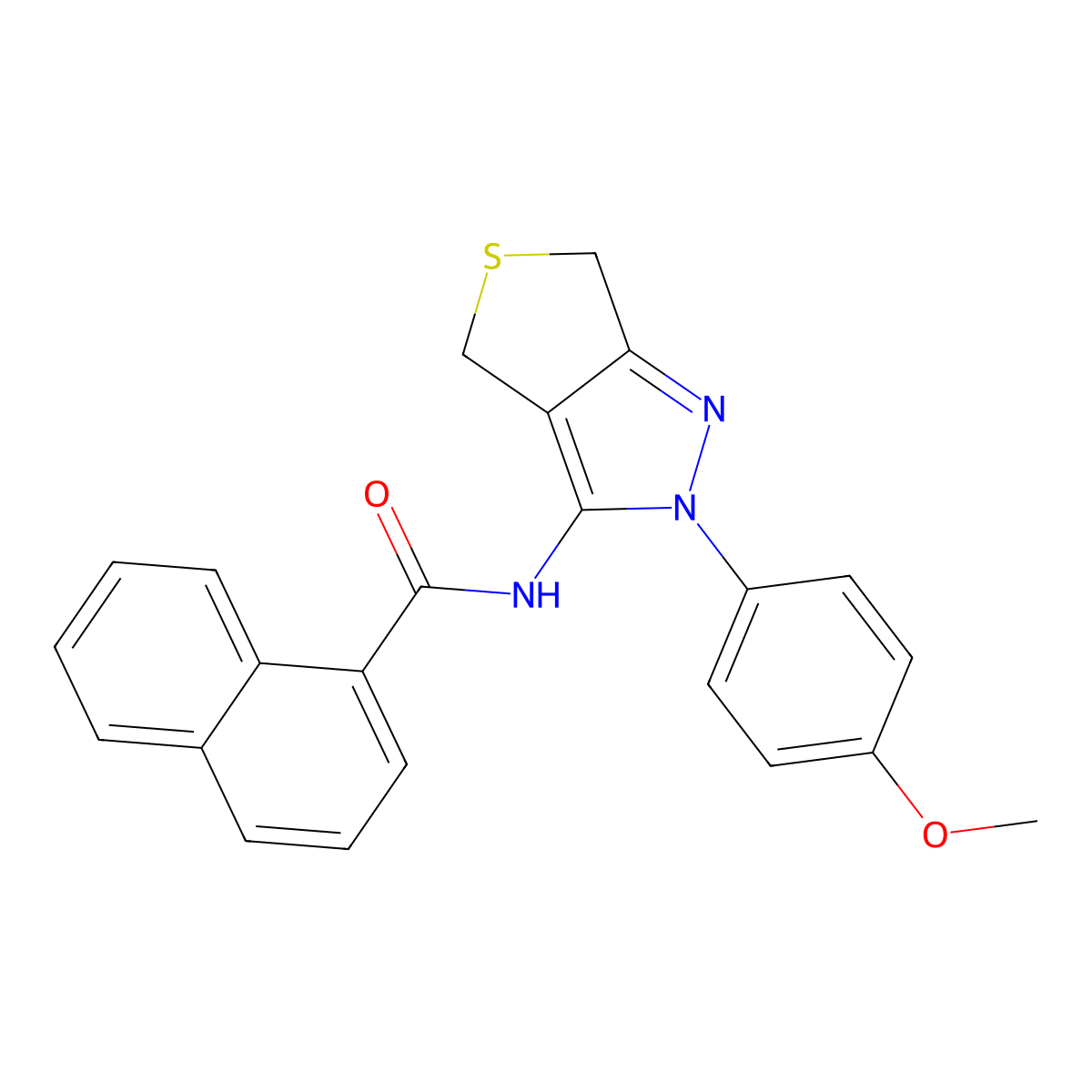 N-(2-(4-methoxyphenyl)-4,6-dihydro-2H-thieno[3,4-c]pyrazol-3-yl)-1-naphthamide molecular structure, CAS 392254-99-8