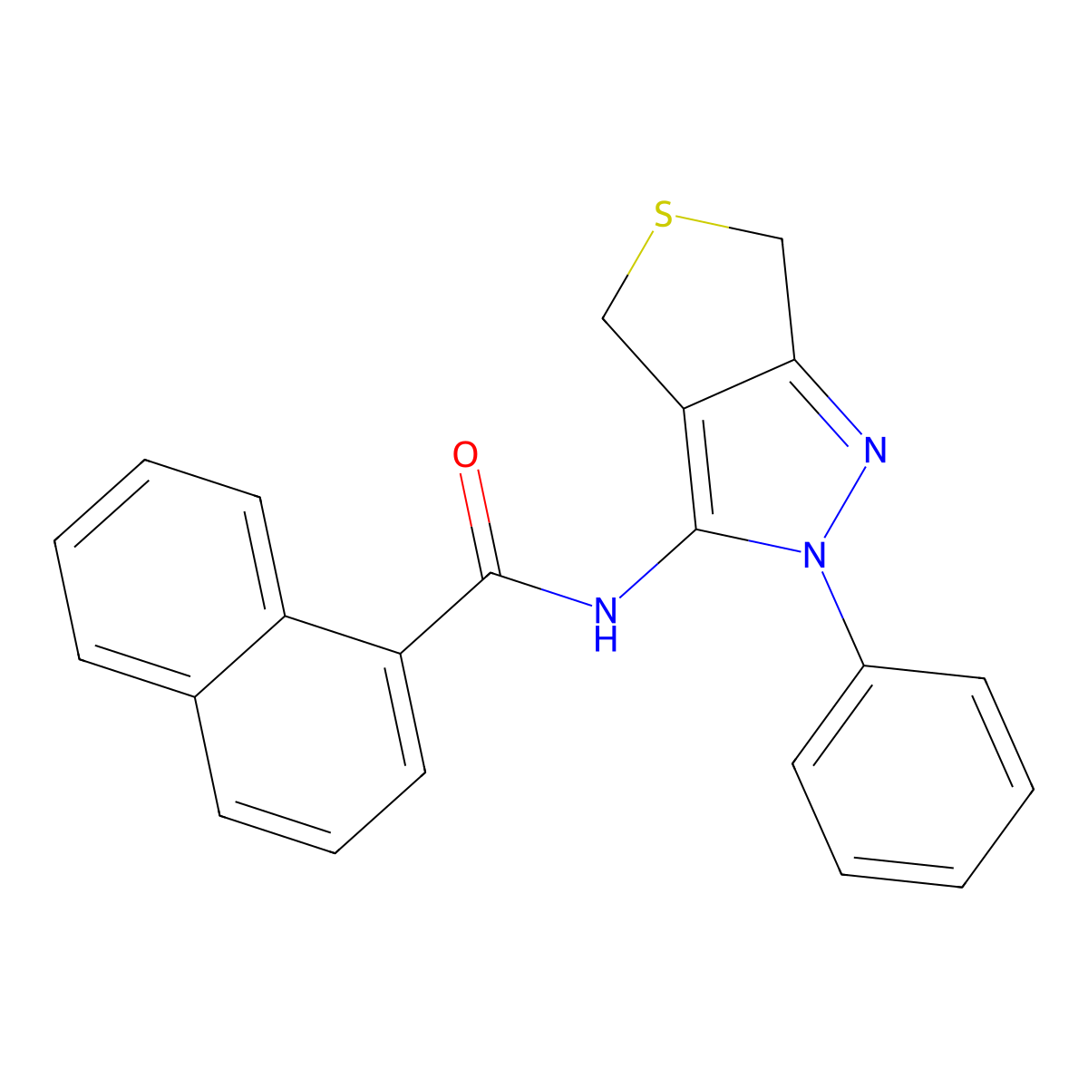 N-(2-phenyl-4,6-dihydro-2H-thieno[3,4-c]pyrazol-3-yl)-1-naphthamide molecular structure, CAS 392255-03-7