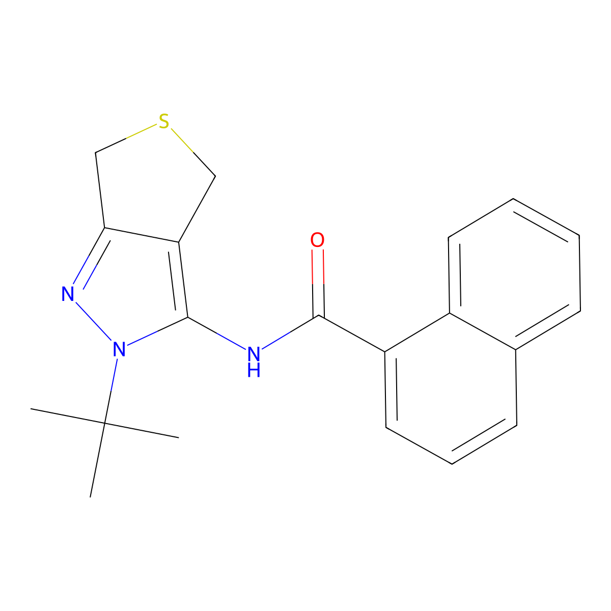 N-(2-tert-butyl-4,6-dihydrothieno[3,4-c]pyrazol-3-yl)naphthalene-1-carboxamide molecular structure, CAS 392255-05-9