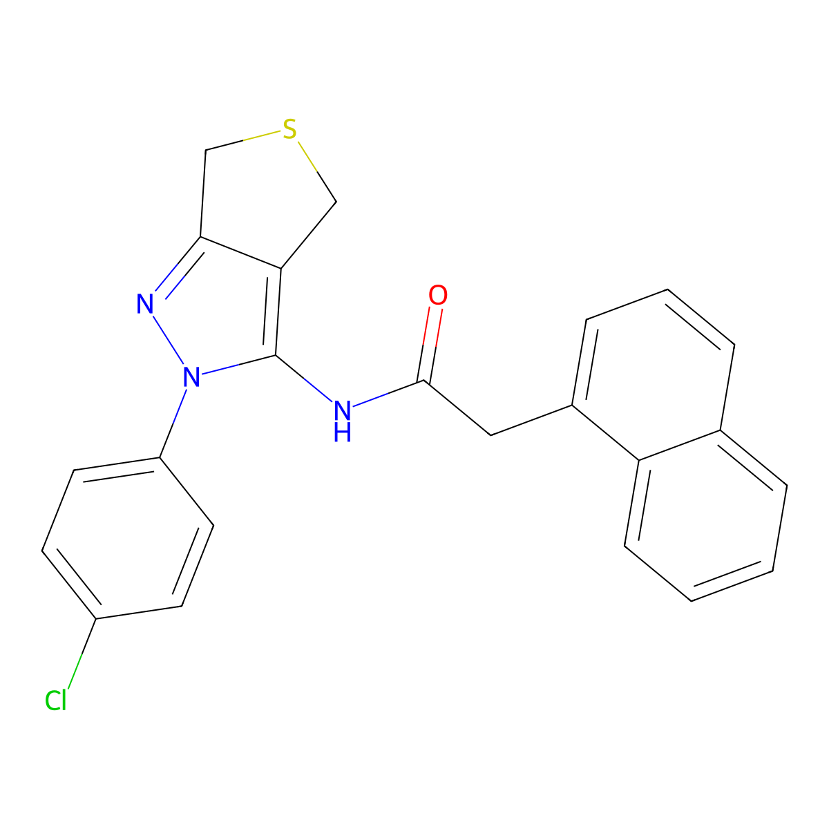 N-[2-(4-chlorophenyl)-4,6-dihydrothieno[3,4-c]pyrazol-3-yl]-2-naphthalen-1-ylacetamide molecular structure, CAS 392255-11-7