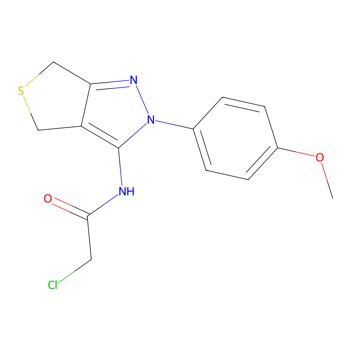 2-chloro-N-[2-(4-methoxyphenyl)-4,6-dihydrothieno[3,4-c]pyrazol-3-yl]acetamide molecular structure, CAS 392255-26-4