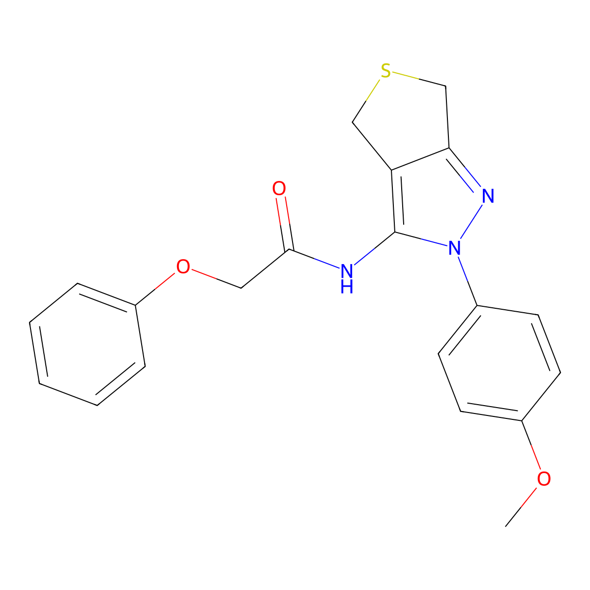 N-[2-(4-methoxyphenyl)-4,6-dihydrothieno[3,4-c]pyrazol-3-yl]-2-phenoxyacetamide molecular structure, CAS 392255-59-3