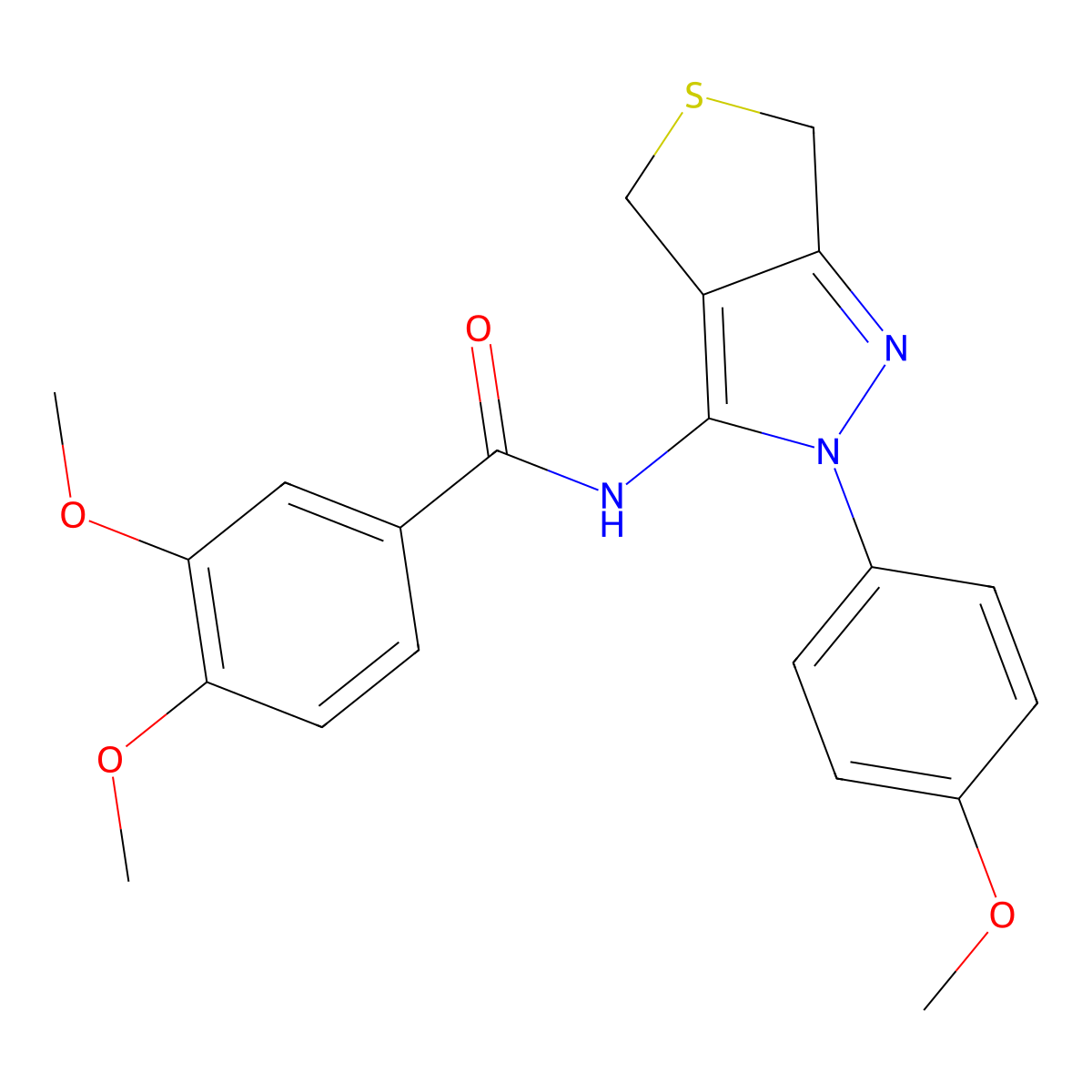 3,4-dimethoxy-N-[2-(4-methoxyphenyl)-4,6-dihydrothieno[3,4-c]pyrazol-3-yl]benzamide molecular structure, CAS 392255-61-7
