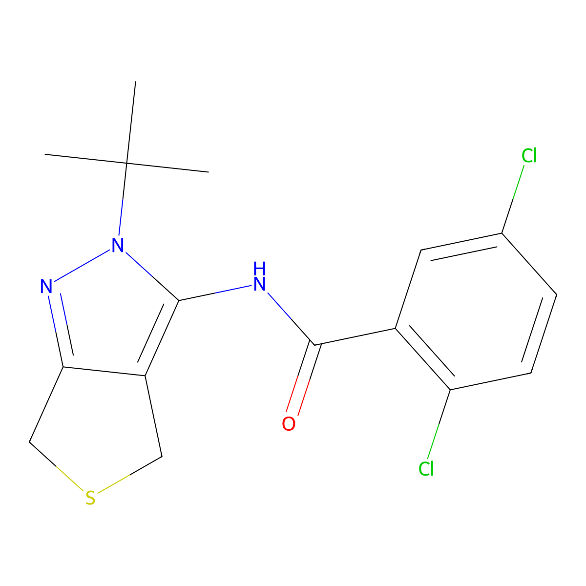 N-(2-tert-butyl-4,6-dihydrothieno[3,4-c]pyrazol-3-yl)-2,5-dichlorobenzamide molecular structure, CAS 392255-88-8