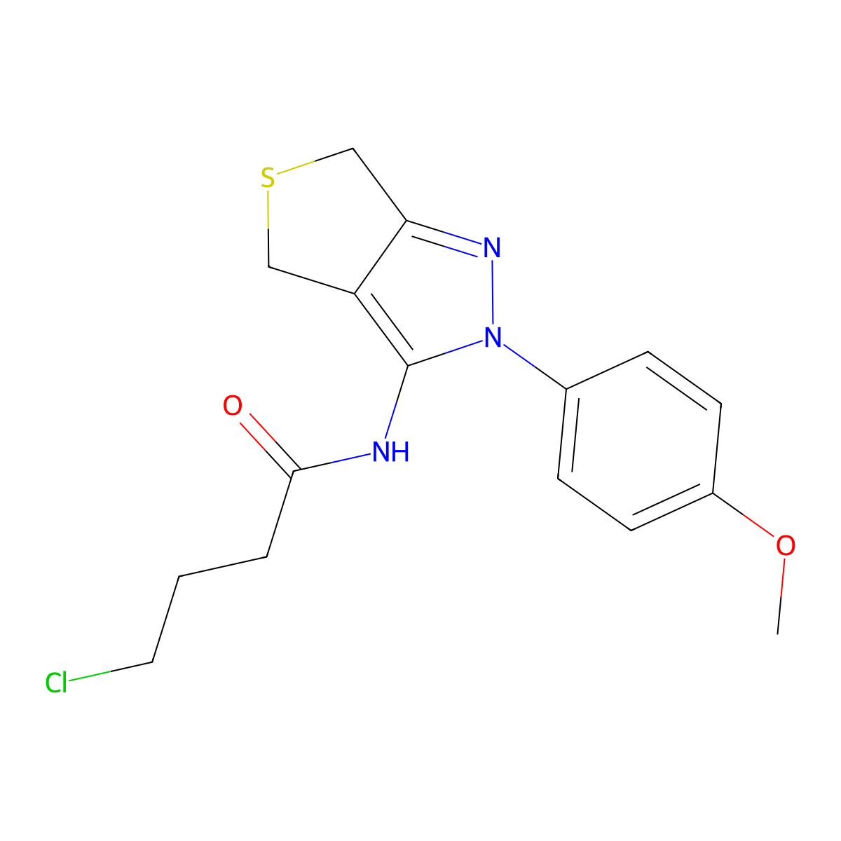 4-chloro-N-[2-(4-methoxyphenyl)-4,6-dihydrothieno[3,4-c]pyrazol-3-yl]butanamide molecular structure, CAS 392256-09-6