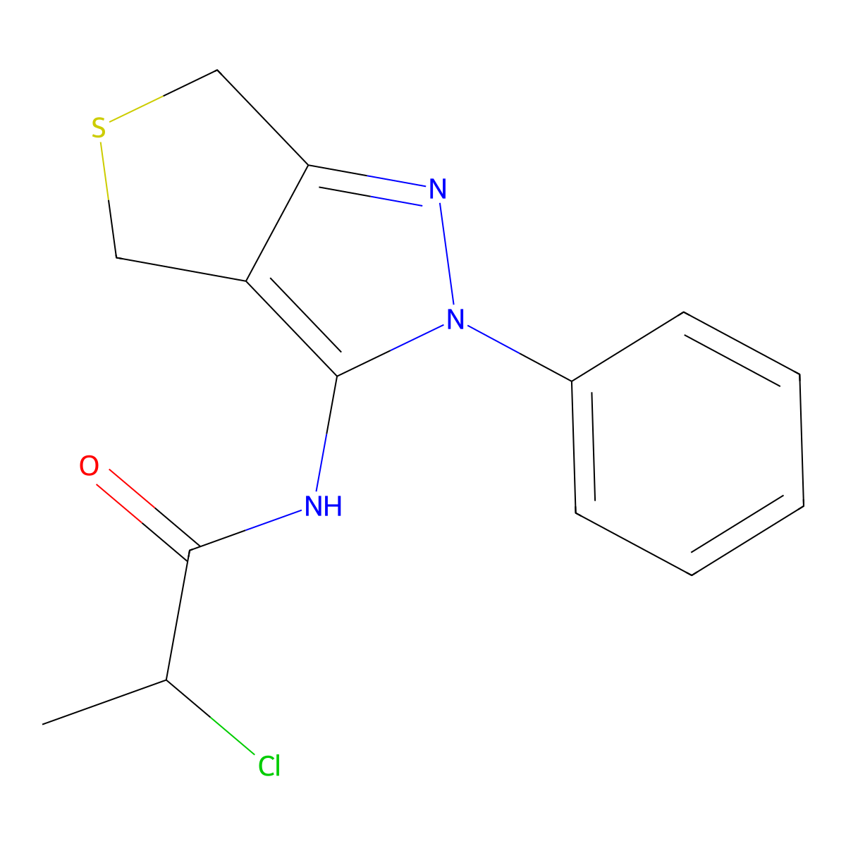 2-chloro-N-(2-phenyl-4,6-dihydrothieno[3,4-c]pyrazol-3-yl)propanamide molecular structure, CAS 392256-42-7