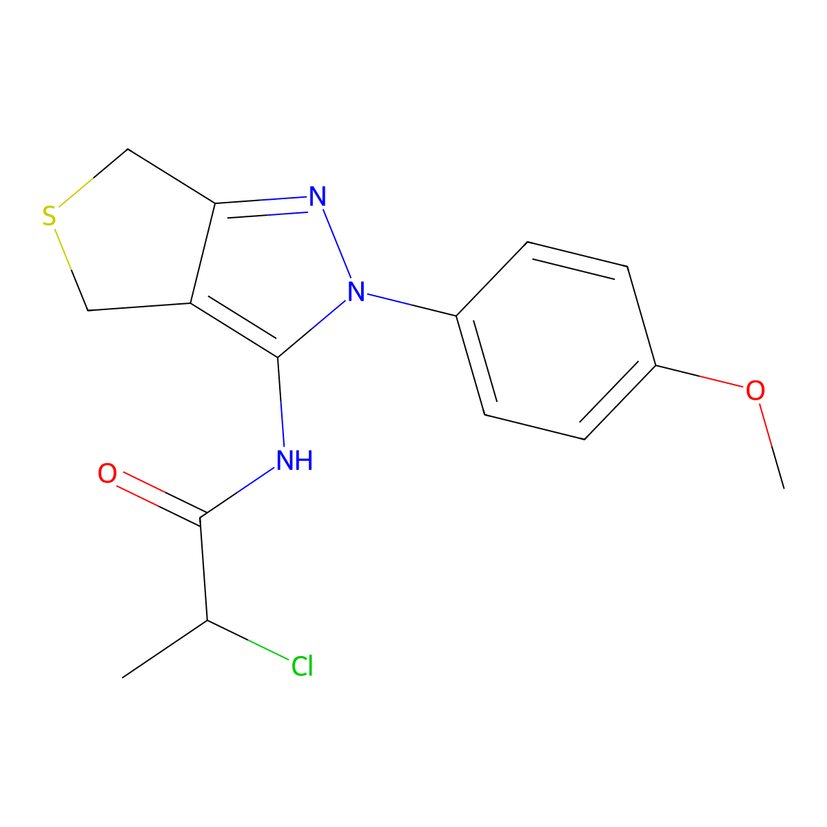 2-chloro-N-[2-(4-methoxyphenyl)-4,6-dihydrothieno[3,4-c]pyrazol-3-yl]propanamide molecular structure, CAS 392256-48-3