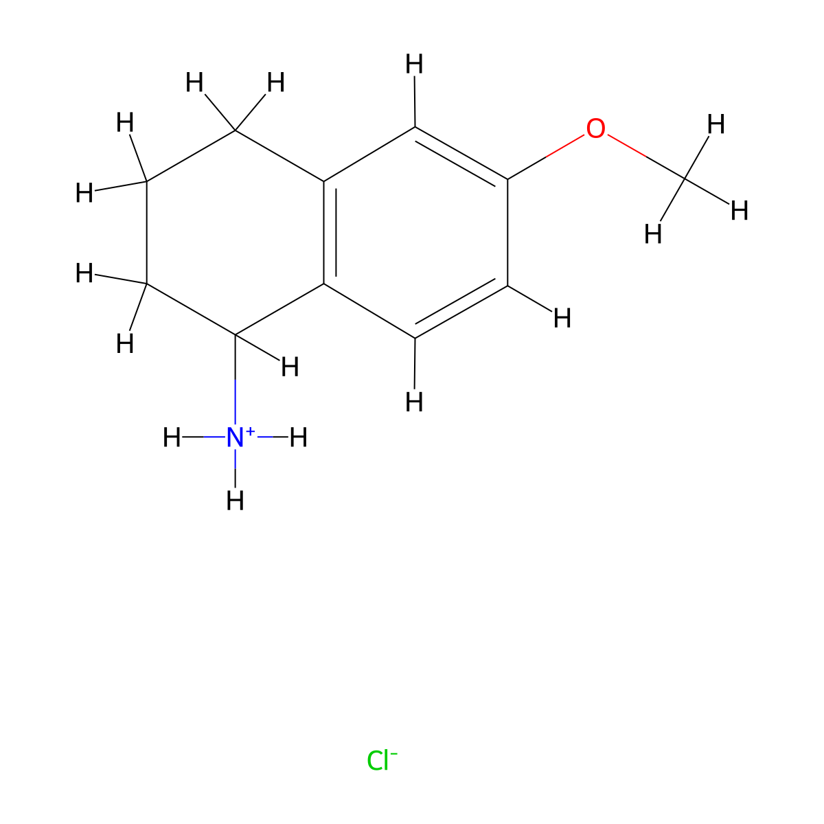 6-Methoxy-1,2,3,4-tetrahydronaphthalen-1-amine--hydrogen chloride (1/1) molecular structure, CAS 39226-88-5