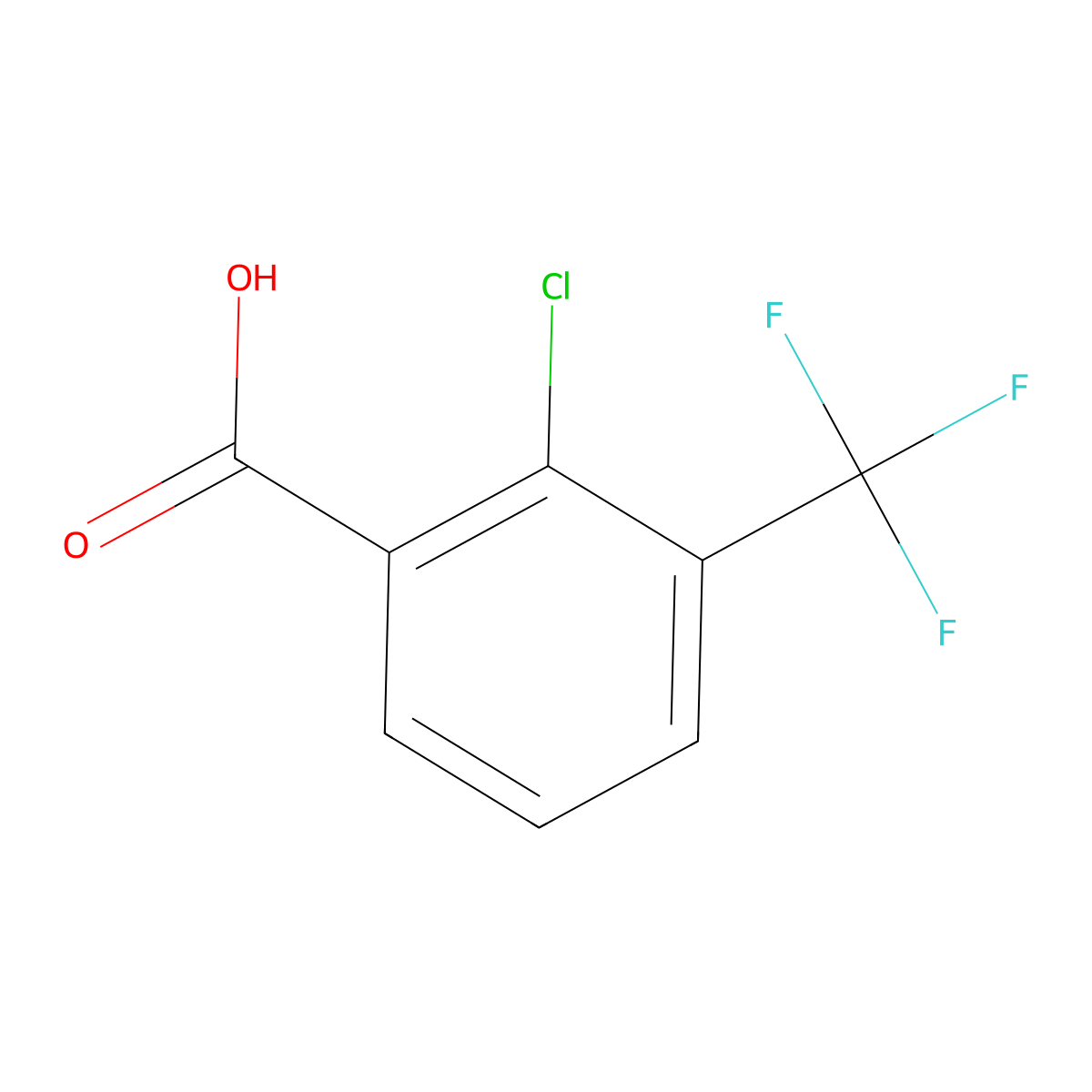 2-Chloro-3-(trifluoromethyl)benzoic acid molecular structure, CAS 39226-97-6