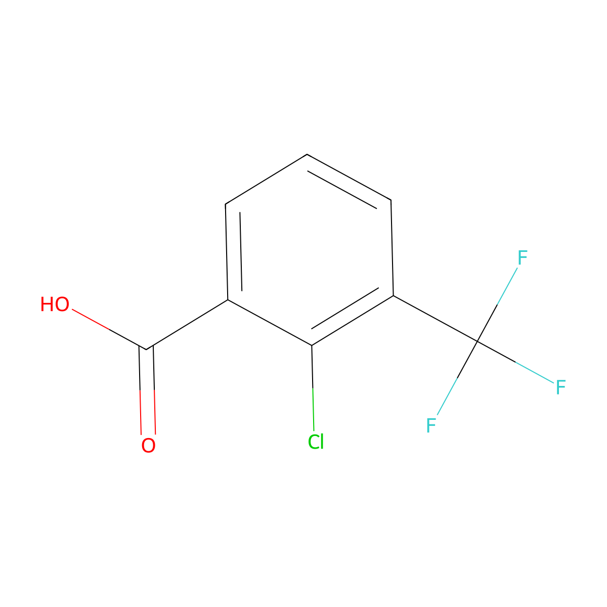 2-Chloro-3-(trifluoromethyl)benzoic acid molecular structure, CAS 39226-97-6