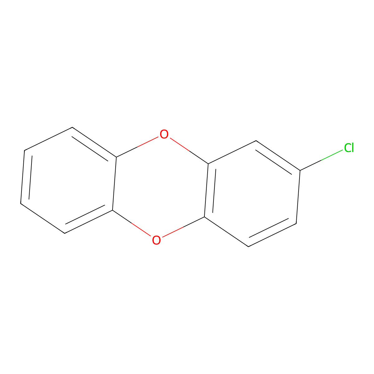 2-Chlorodibenzo-p-dioxin molecular structure, CAS 39227-54-8