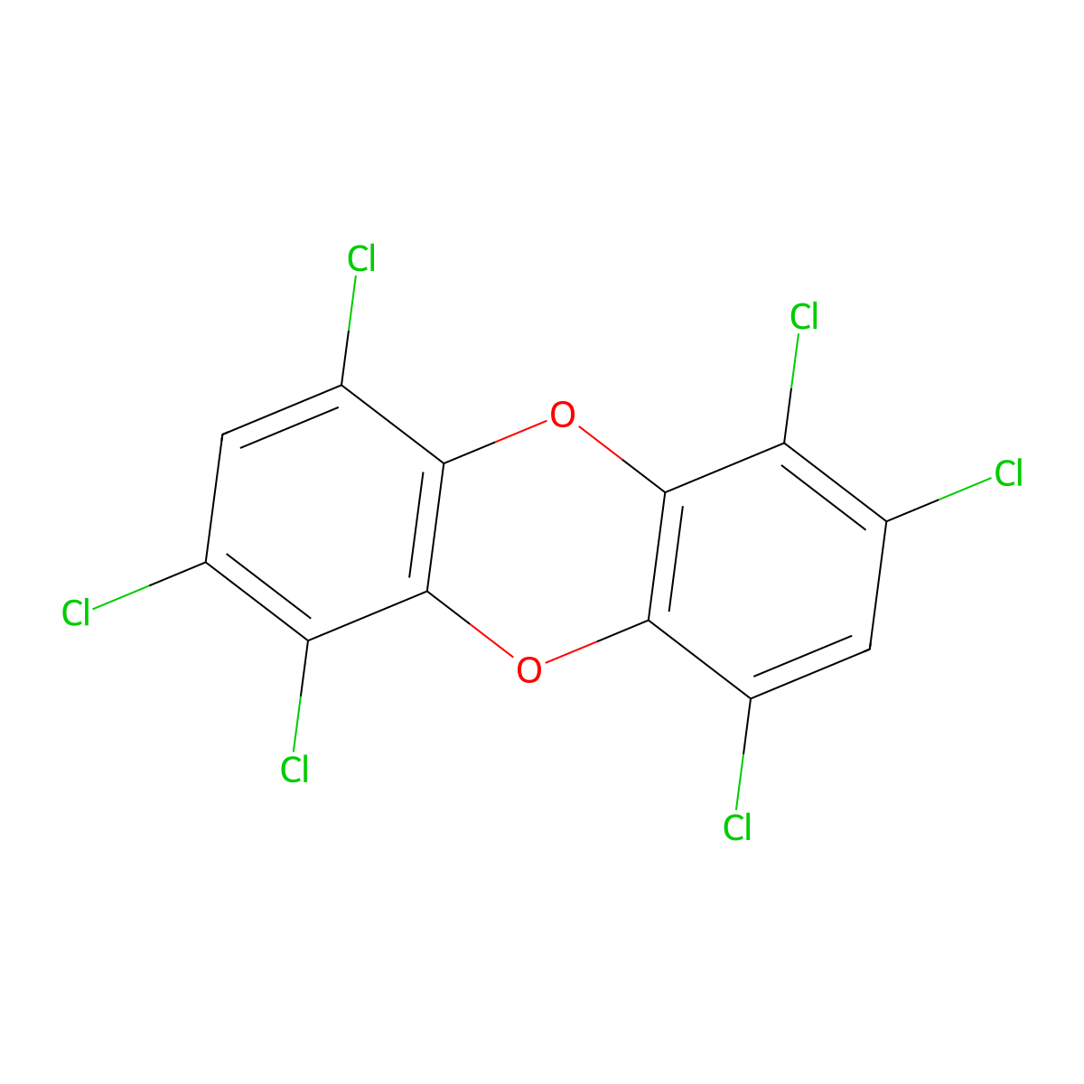 1,2,4,6,7,9-Hexachlorodibenzo-P-dioxin molecular structure, CAS 39227-62-8