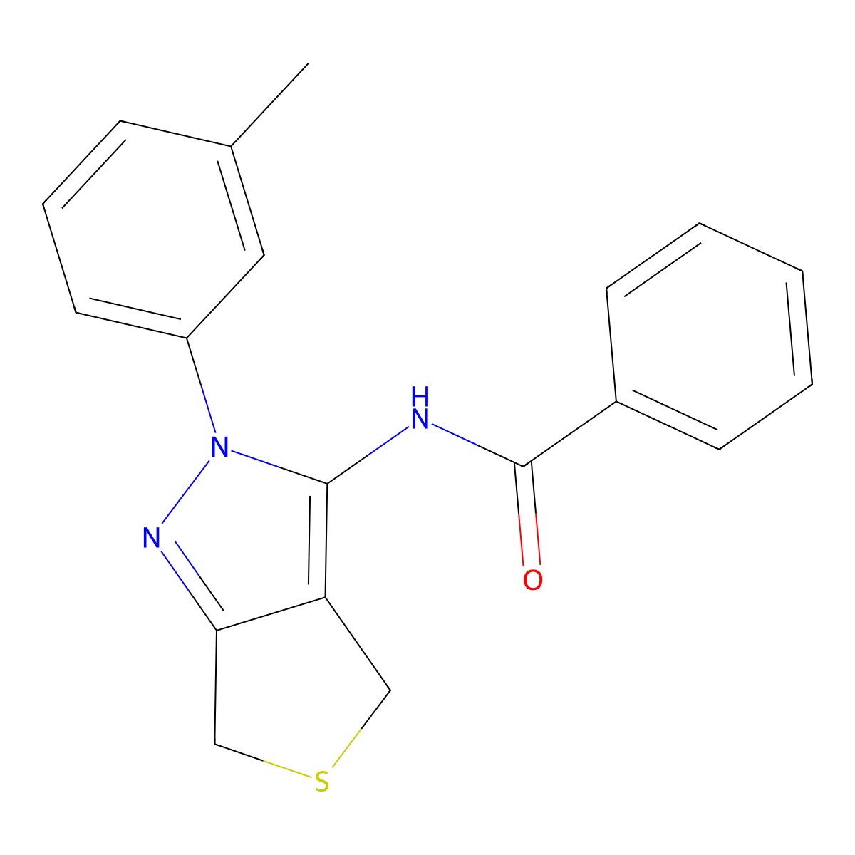 N-(2-(m-tolyl)-4,6-dihydro-2H-thieno[3,4-c]pyrazol-3-yl)benzamide molecular structure, CAS 392288-57-2